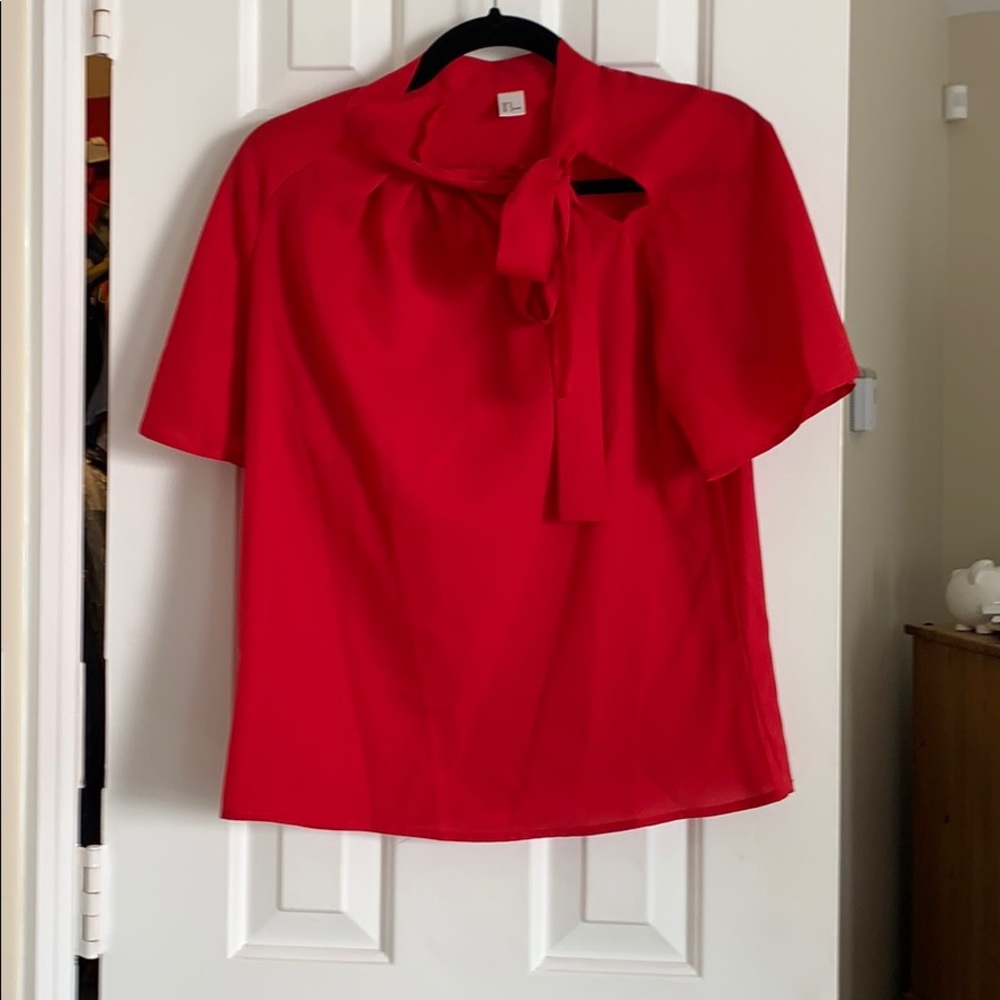 Red polyester work shirt
